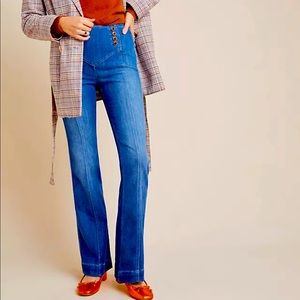 Pilcro and the Letterpress retro looking high waisted flares. Sz 26